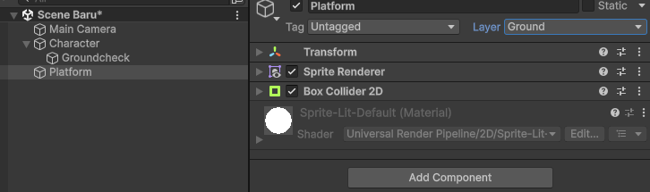 Set Platform ke Layer Ground
